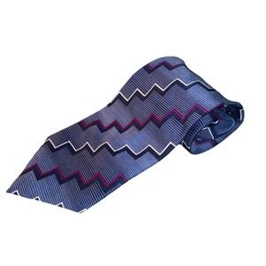 JEFFREY SCOTT Men's Blue/Pink/White Necktie‎ Polyester 56"x 3.75"